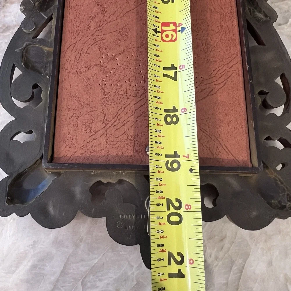 Vintage Brown Faux Wicker Wall Mirror 1978 Dart 21